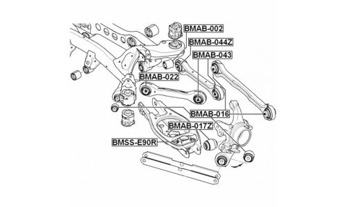Опора амортизатора Febest, задняя, правая/левая, арт. BMSS-E90R