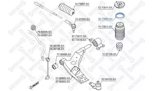 Подшипник опоры аморт. Daewoo Evanda 02> | перед прав/лев Stellox, арт. 26-73003-SX