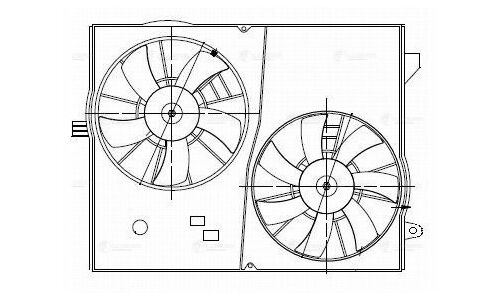Вентилятор охлаждения радиатора Luzar, с кожухом, с 2 вентиляторами, для Chevrolet Captiva, арт. LFK 0543
