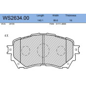 Колодки тормозные дисковые Jeenice, комплект на ось (4 шт), арт. WS2634.00