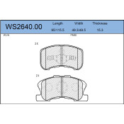 Колодки тормозные дисковые Jeenice, комплект на ось (4 шт), арт. WS2640.00