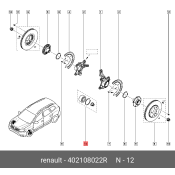 Подшипник ступицы колеса | перед Renault, арт. 40 21 080 22R