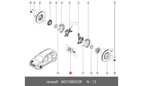 Подшипник ступицы колеса | перед Renault, арт. 40 21 080 22R
