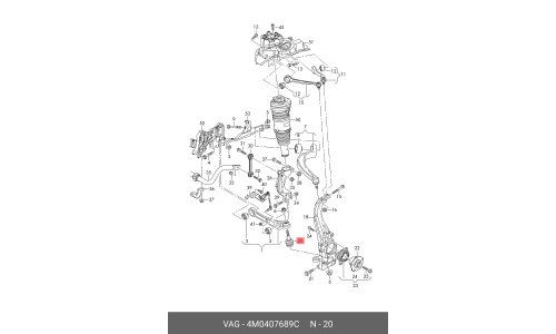 Опора шаровая VAG, передняя, арт. 4M0 407 689 C