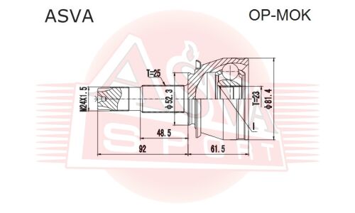 ШРУС Asva, передний, внешний, арт. OP-MOK