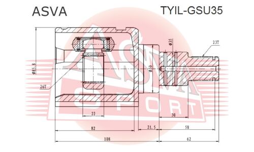 ШРУС Asva, передний, левый, внутренний, арт. TYIL-GSU35