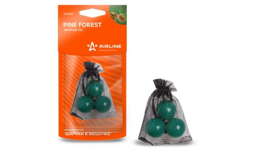 Ароматизатор подвесной Airline «Шарики в мешочке» Pine Forest (Хвойный лес), полимерный, арт. AFSH123