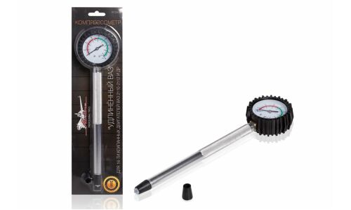 Компрессометр Airline, прижимной, для бензиновых двигателей, до 1.6МПа, трубка 200мм, арт. AT-CM-04