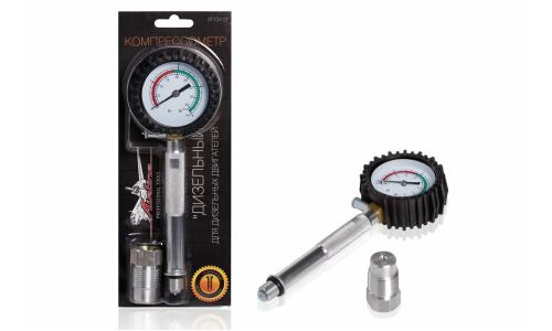 Компрессометр Airline, резьбовой, для дизельных двигателей, до 4МПа, M14x1.25/M24x2, трубка 110мм, арт. AT-CM-07