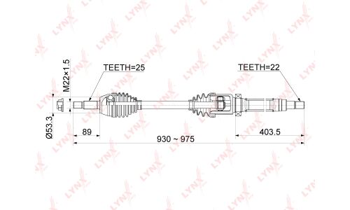Привод в сборе LYNXauto, передний, правый, арт. CD-1048