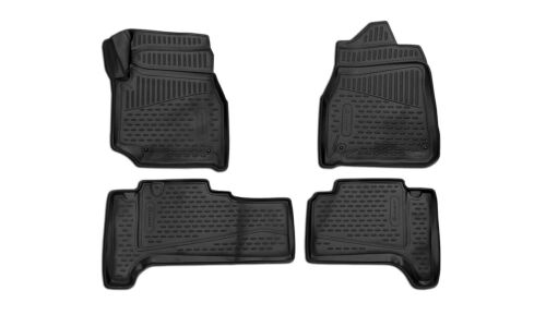 Коврики модельные Autofamily Element 3D для Toyota Land Cruiser 1998–2007 (правый руль), для переднего и заднего ряда, полиуретан, черный цвет, 4 шт