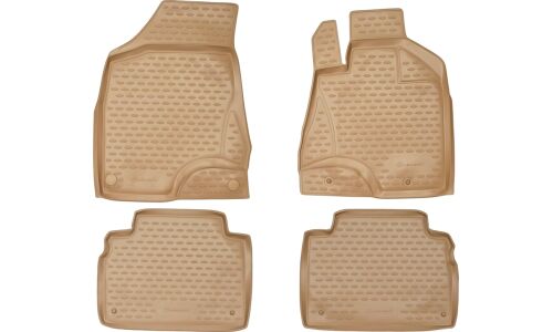 Коврики модельные Autofamily Element для Toyota Harrier 2003-2008 (правый руль), для переднего и заднего ряда, полиуретан, бежевый цвет, 4шт