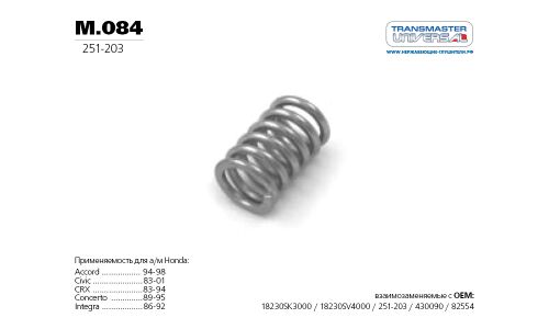Пружина винтовая коническая TRANSMASTER UNIVERSAL, арт. m.084