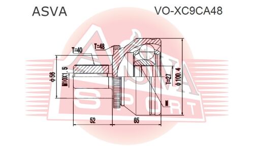 ШРУС Asva, передний, внешний, арт. VO-XC9CA48