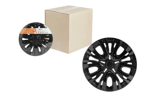 Колпаки на колеса Airline Лион, 16", черные глянцевые, 2 шт, арт. AWCC-16-27