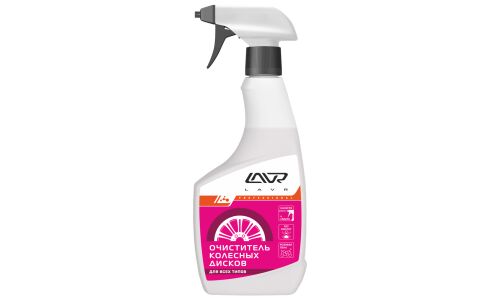 Очиститель колёсных дисков Lavr Wheel Disk Cleaner, для различных сплавов, бутылка с триггером 500мл, арт. Ln1439