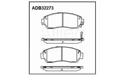 Колодки тормозные дисковые Allied Nippon, передние, комплект на ось (4 шт), арт. ADB32273