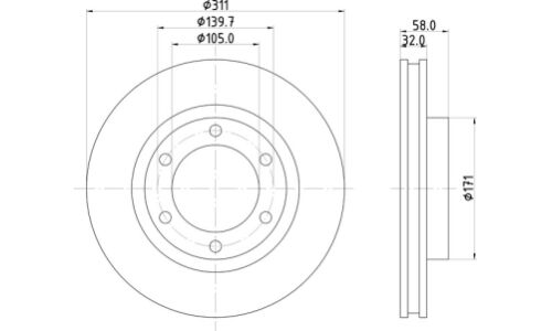 Диск тормозной Nisshinbo, арт. ND1046