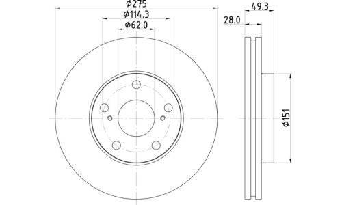 Диск тормозной Nisshinbo, арт. ND1059K