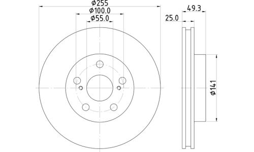 Диск тормозной Nisshinbo, арт. ND1094K