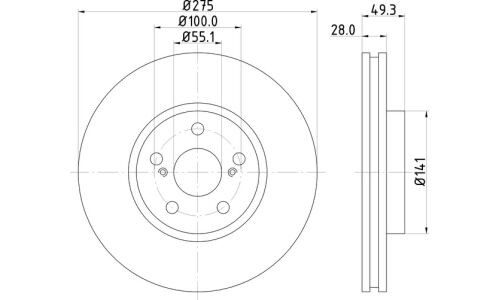 Диск тормозной Nisshinbo, арт. ND1105