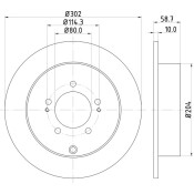 Диск тормозной Nisshinbo, арт. ND3002K Диск тормозной Nisshinbo, арт. ND3002K