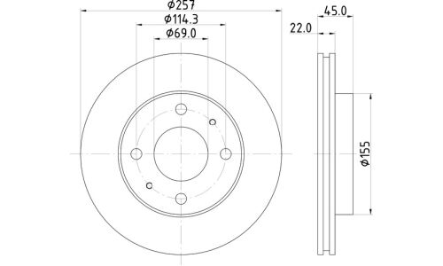 Диск тормозной Nisshinbo, передний, арт. ND6034K
