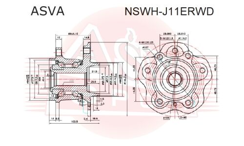 Ступица колеса Asva, задняя, арт. NSWH-J11ERWD