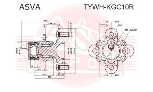 Ступица колеса Asva, арт. TYWH-KGC10R