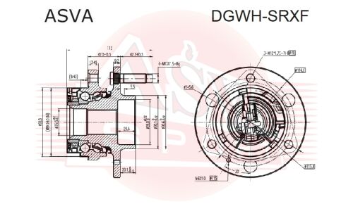 Ступица колеса Asva, передняя, арт. DGWH-SRXF