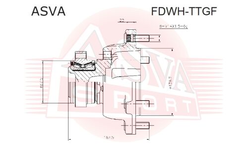 Ступица колеса Asva, передняя, арт. FDWH-TTGF