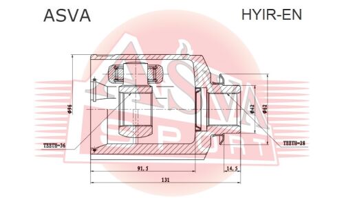 ШРУС Asva, правый, внутренний, арт. HYIR-EN