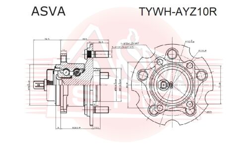Ступица колеса Asva, задняя, арт. TYWH-AYZ10R