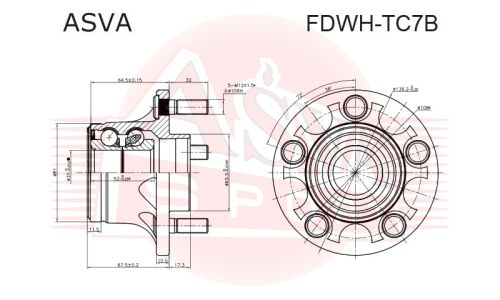Ступица колеса Asva, задняя, арт. FDWH-TC7B
