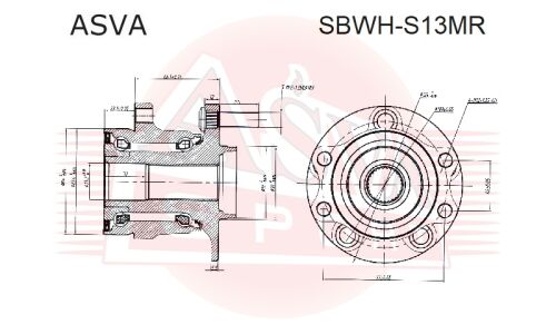 Ступица колеса Asva, для Subaru Forester, арт. SBWH-S13MR