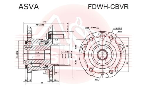 Ступица колеса Asva, задняя, арт. FDWH-CBVR