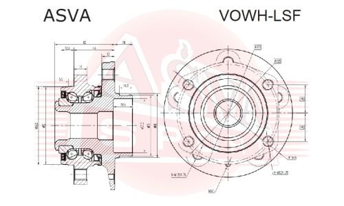 Ступица колеса | перед прав/лев Asva, арт. VOWH-LSF