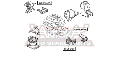 Подушка коробки передач | перед прав/лев Asva, арт. 0312-CFDF