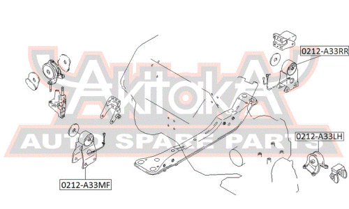 Подушка двигателя | перед прав/лев Asva, арт. 0212-A33MF