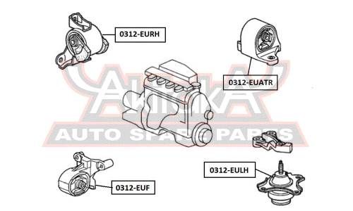 Подушка двигателя | перед прав/лев Asva, арт. 0312-EUF
