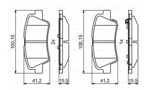 Колодки тормозные дисковые Bosch, задние, комплект на ось (4 шт), арт. 0 986 494 768