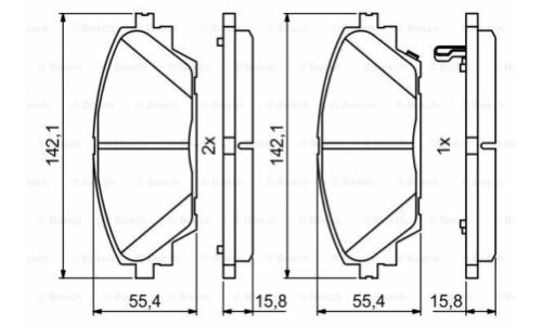 Колодки тормозные дисковые Bosch, передние, комплект на ось (4 шт), арт. 0 986 494 804
