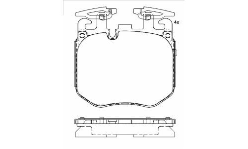Колодки тормозные дисковые Brembo, комплект на ось (4 шт), арт. P 06 106