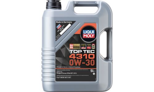 Масло моторное Liqui Moly Top Tec 4310 0w30, синтетическое, ACEA C2, универсальное, 5л, арт. 2362