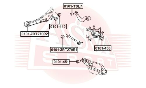 Сайлентблок Asva, арт. 0101-ZRT270R1
