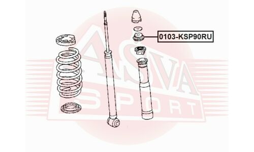 Опора амортизатора Asva, задняя, правая/левая, 1шт, арт. 0103-KSP90RU