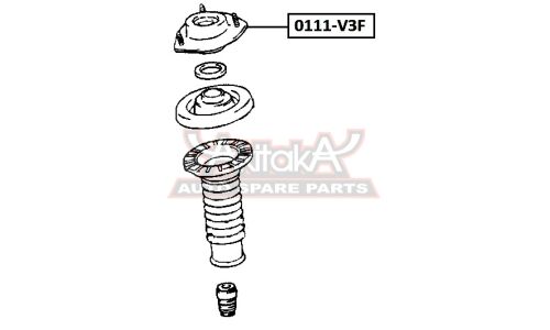 Опора амортизатора Asva передняя, правая/левая, арт. 0111-V3F