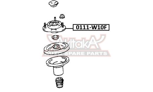 Опора амортизатора Asva передняя, правая/левая, арт. 0111-W10F