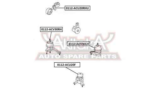 Подушка двигателя | прав Asva, арт. 0112-ACV30RHU