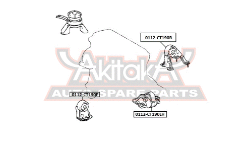 Опора (подушка) двигателя Asva, арт. 0112-CT190F